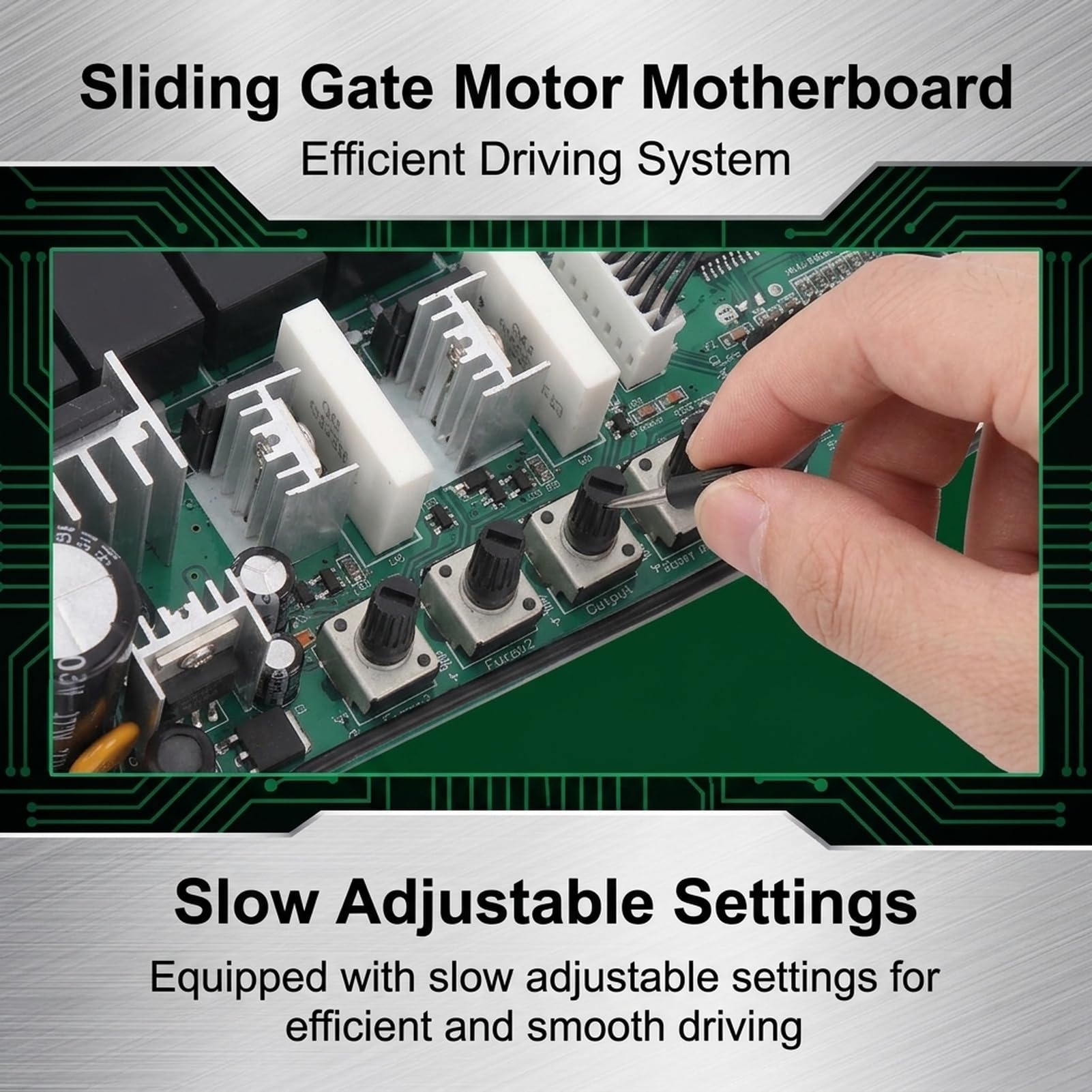 Placa controladora de motor de puerta Diseño de voltaje de motor de 24 V CC 10 A con indicación LED para depuración y control sensible para motores de puerta corredera