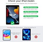 OMOTON [2 Pack] Screen Protector Compatible with iPad 9th 8th 7th Generation (10.2 Inch, iPad 9/8/7, 2021&2020&2019) Tempered Glass/Apple Pencil Compatible
