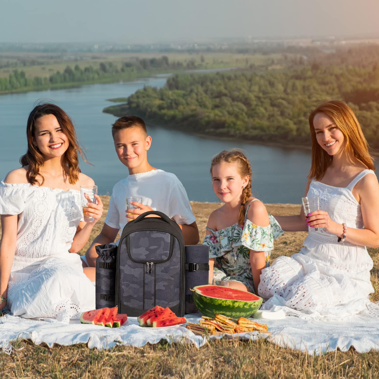 DELUXY Herr Und Frau Isoliert Picknick-Rucksack Für 2-Hochzeitsgeschenke Für Paar 2022 Niedlich Bridal Shower Geschenke Für Braut Paare Geschenke, Verlobungsgeschenke Für Paare Neu Verlobt Einzigartig