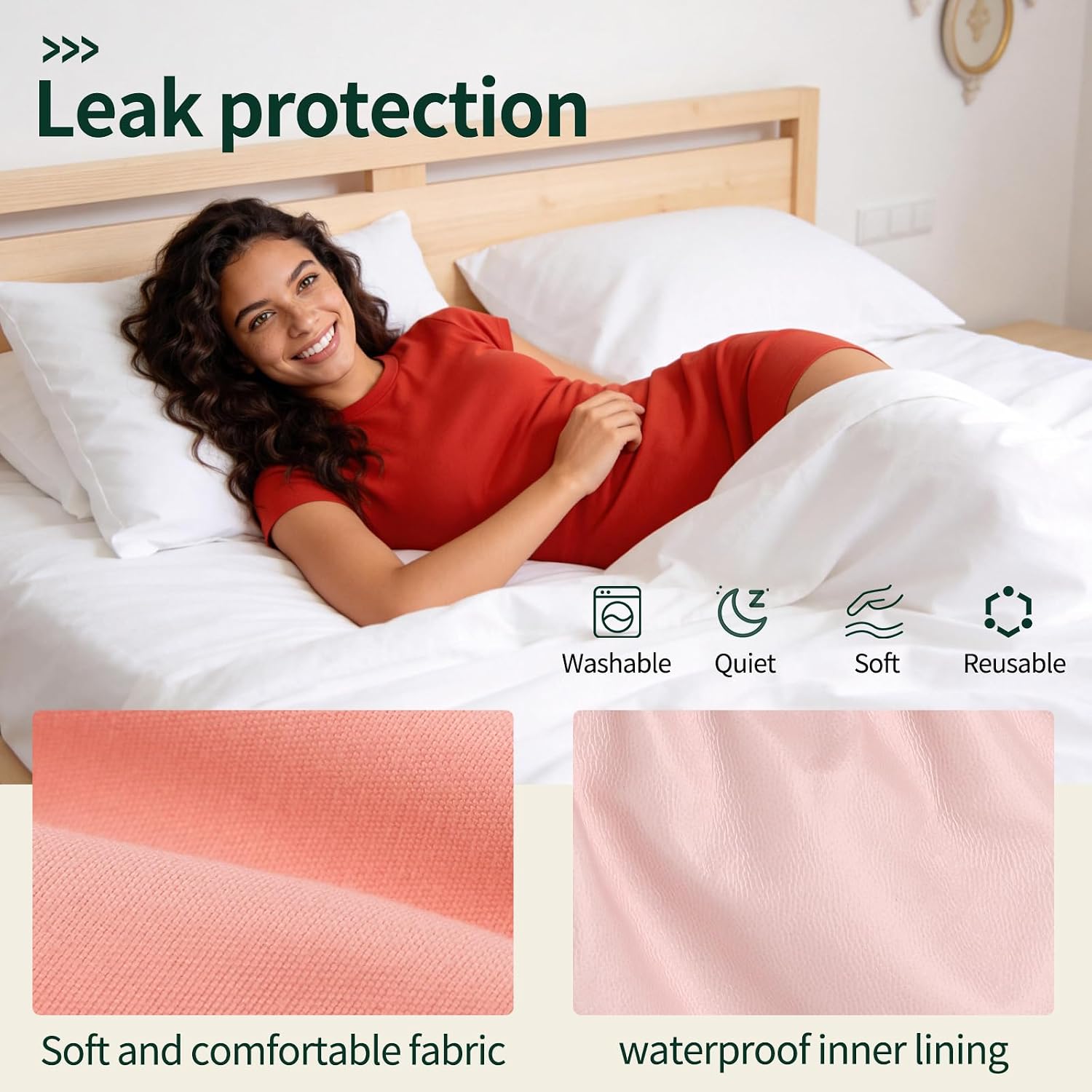 Washable Reusable Adult Diaper Cover, 2 PCS Plastic Pants Anti-Side Flap Leak-Proof Rubber Pants, Waterproof Diaper & Adult Cloth Diapers, Pink M Unisex for Adults Elderly Home & Travel