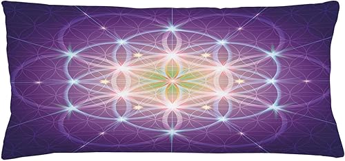 Miniatura 3 de Abstracto Throw almohada cojín cubierta por ambesonne, circular Entrelazado interior rondas ovalado clásico superpuesto Formas Artsy diseño,