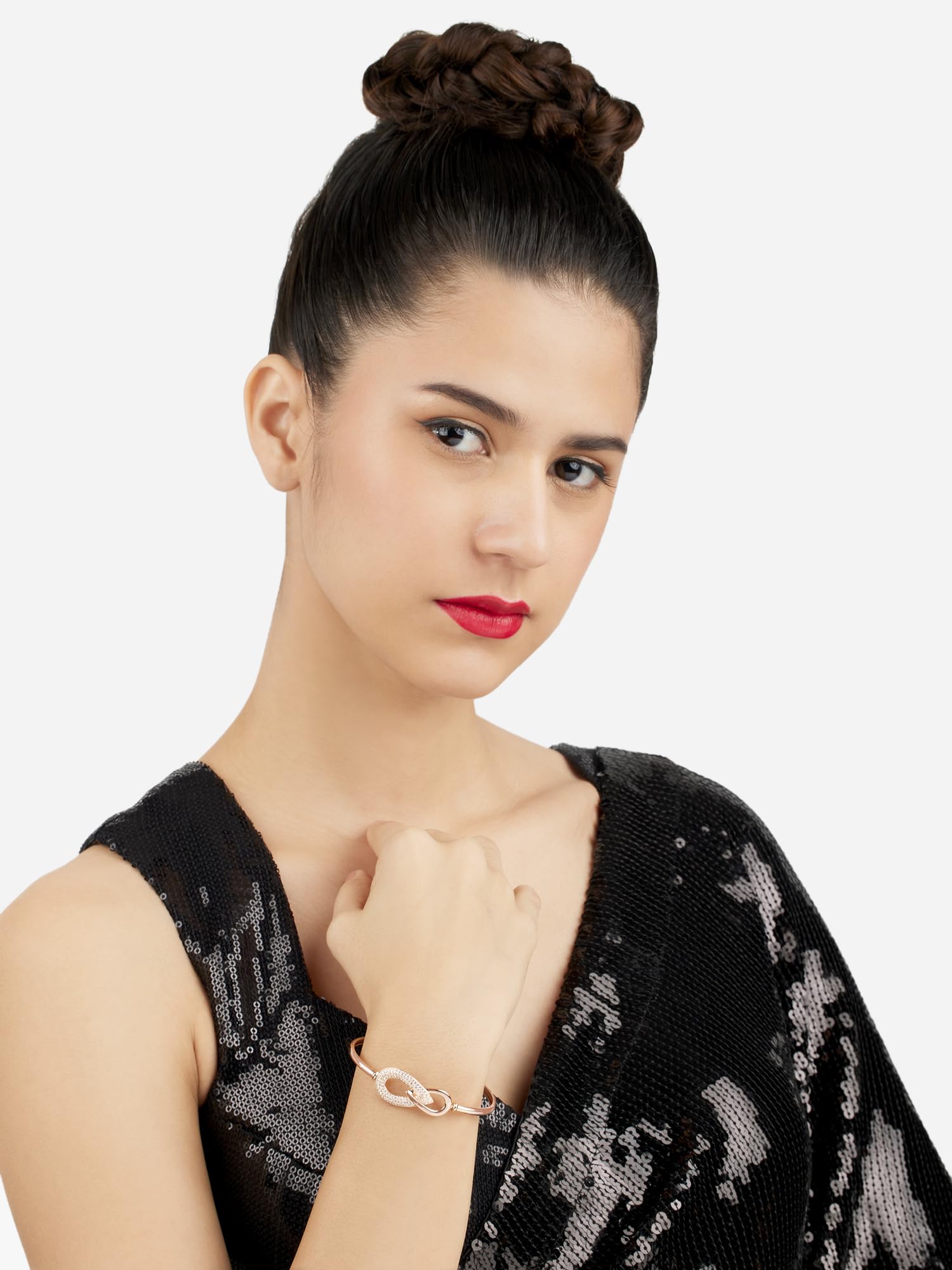 Cubic Zirconia Brass Kada Style Bracelet-ZPFK17185