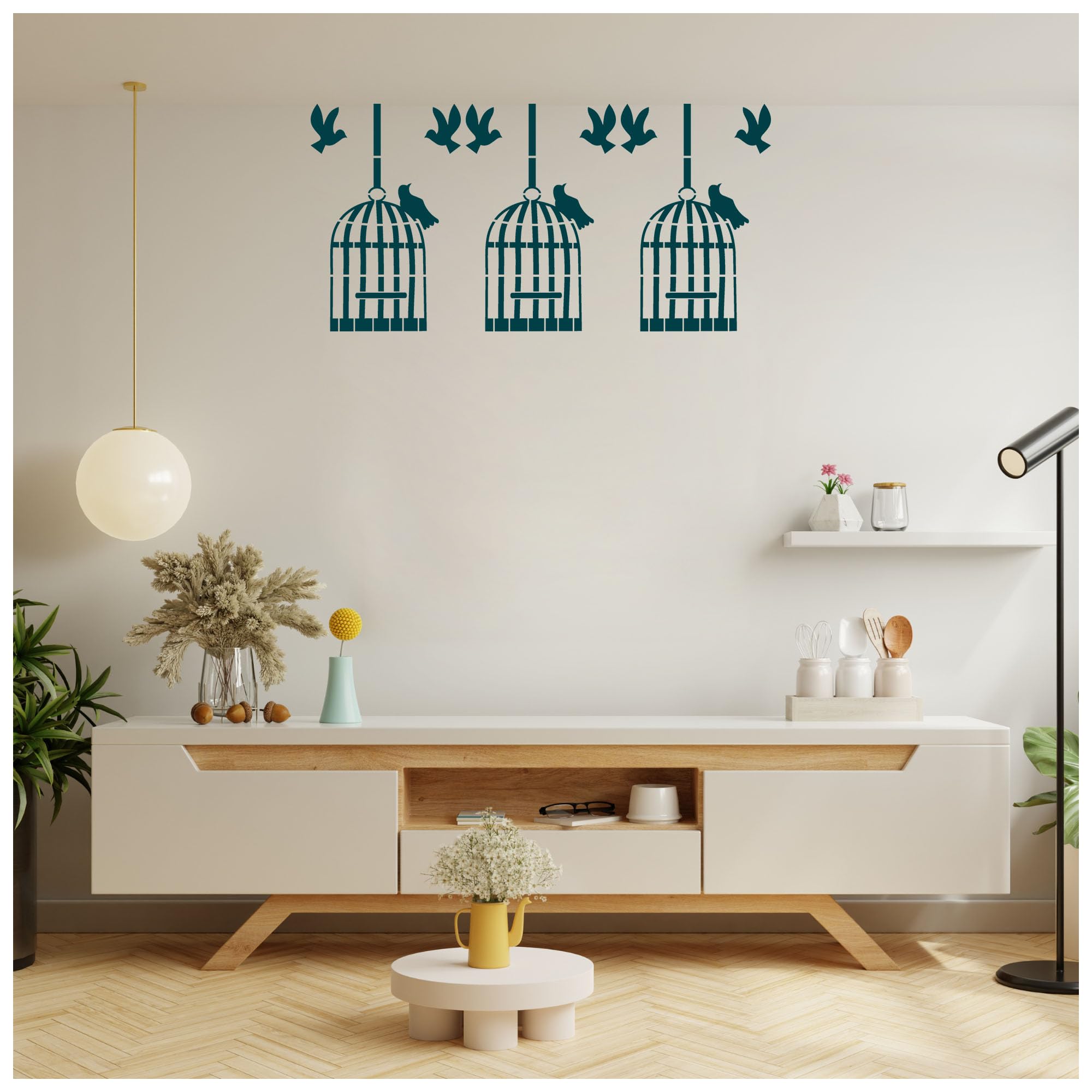 Kayra Decor Stencil for Wall Painting - Cage with Flying Bird Stencil Design Pack of 1, 16 inch x 24 inch. (B079NLKFWC) Amazon Price History, Amazon Price Tracker