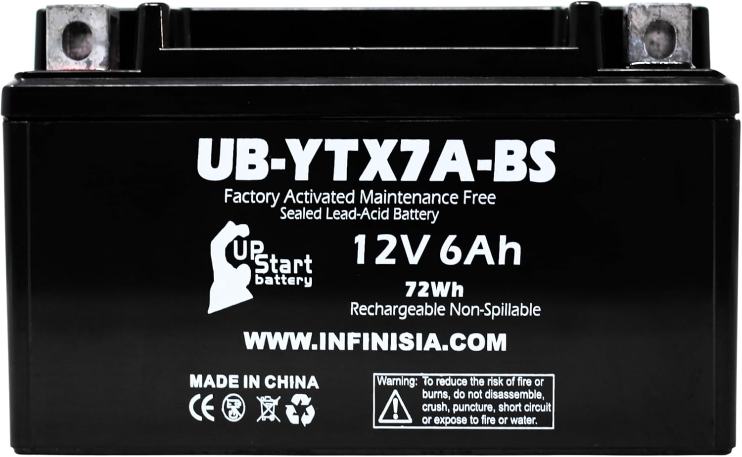 YTX7A-BS for Tao Tao 50CC12V 6AH - Compatible with Kymco People 150 150CC, Gas GY6 125CC, 12V Motorcycle Moped, Generator, ATV AGM SLA