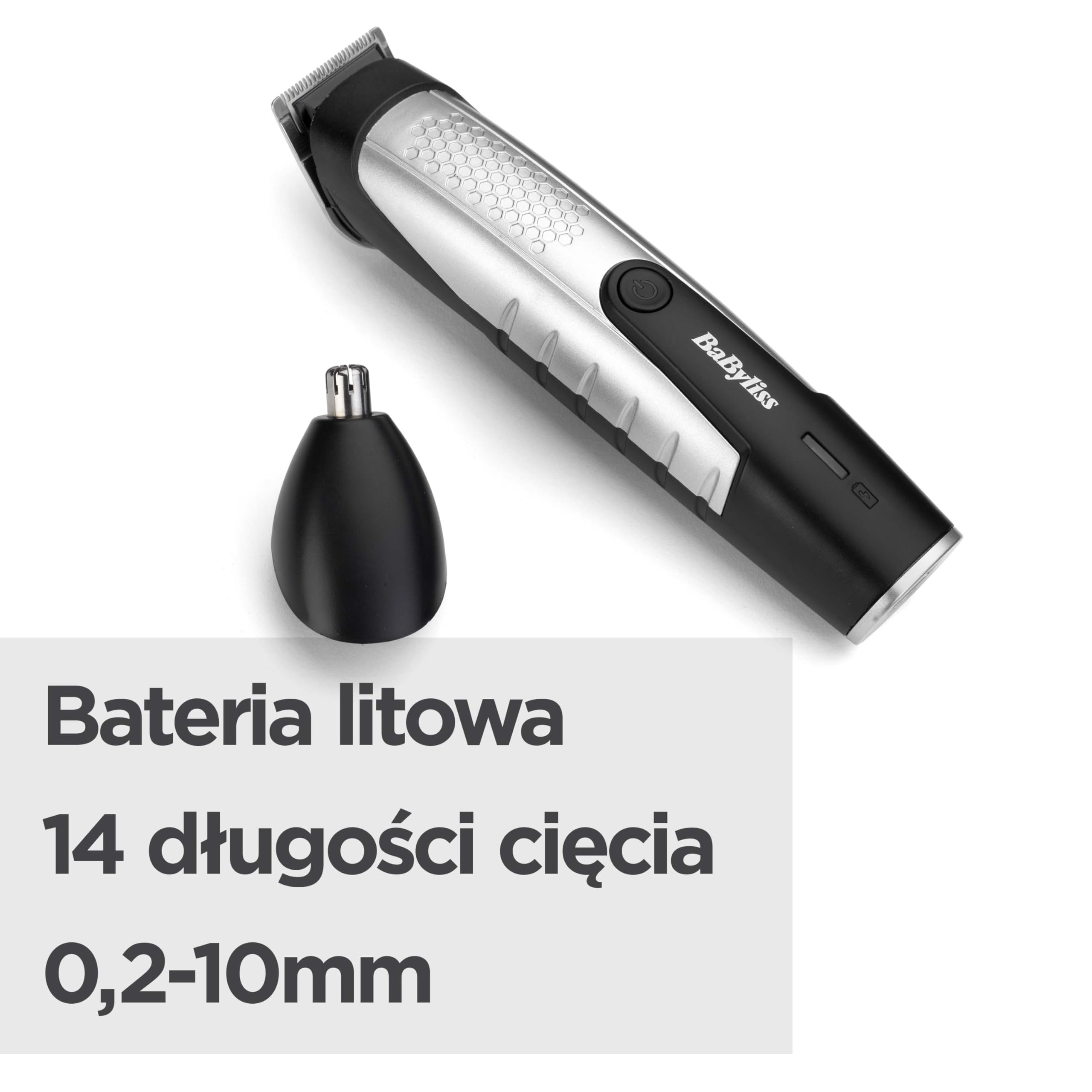BaByliss Trymer do Brody Lithium Power T812E Bezprzewodowy Zestaw Groomingowy Ostrza ze Stali Nierdzewnej 14 Długości Cięcia 0,5-10 mm Ładowanie USB 80 Minut