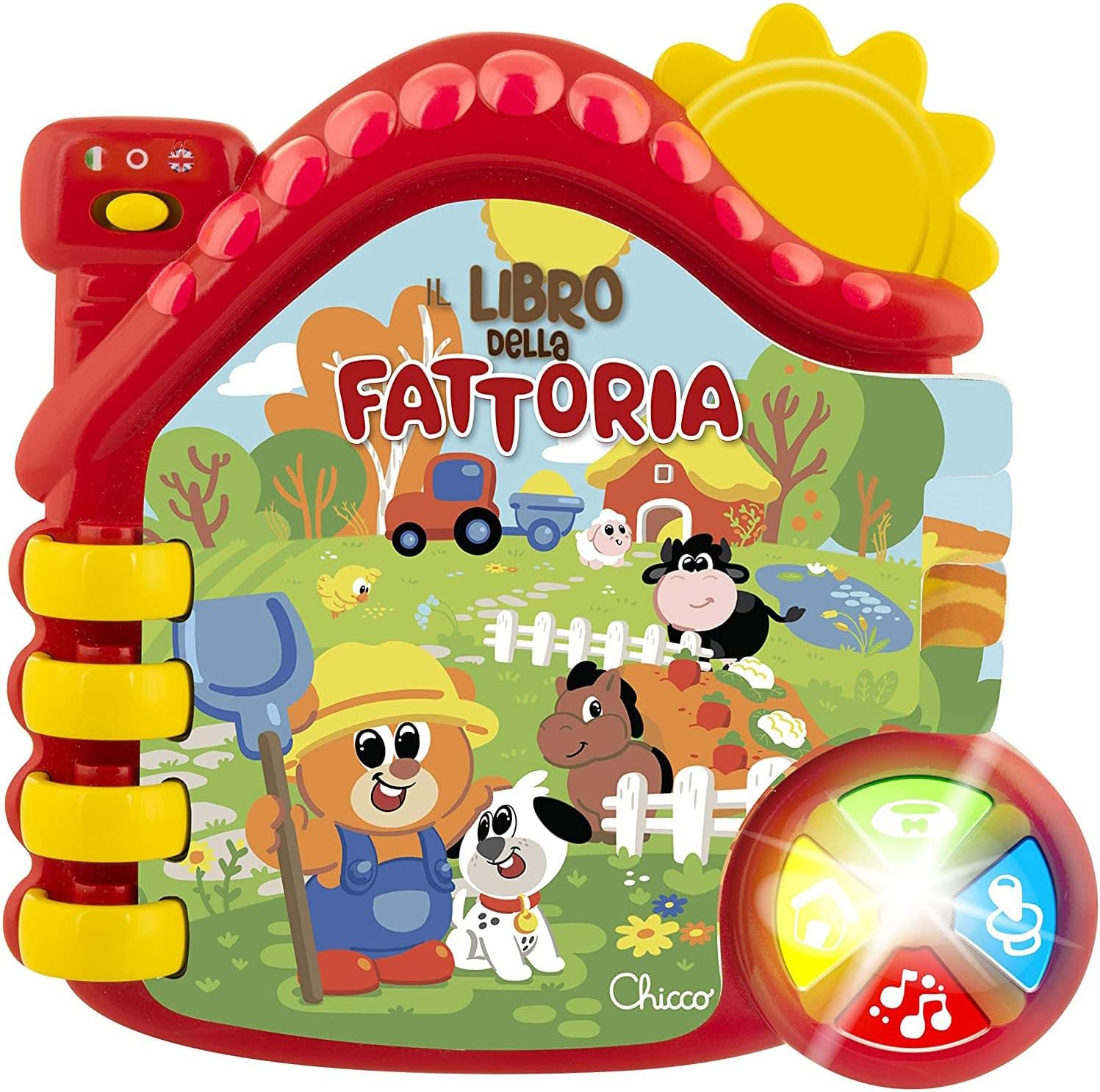 Chicco Il Libro Della Fattoria, Children's Electronic Evolutionary Bilingual Book with Curiosities About Animals, Talking Farm That Stimulates Reading - Educational Games 6 Months - 3 Years