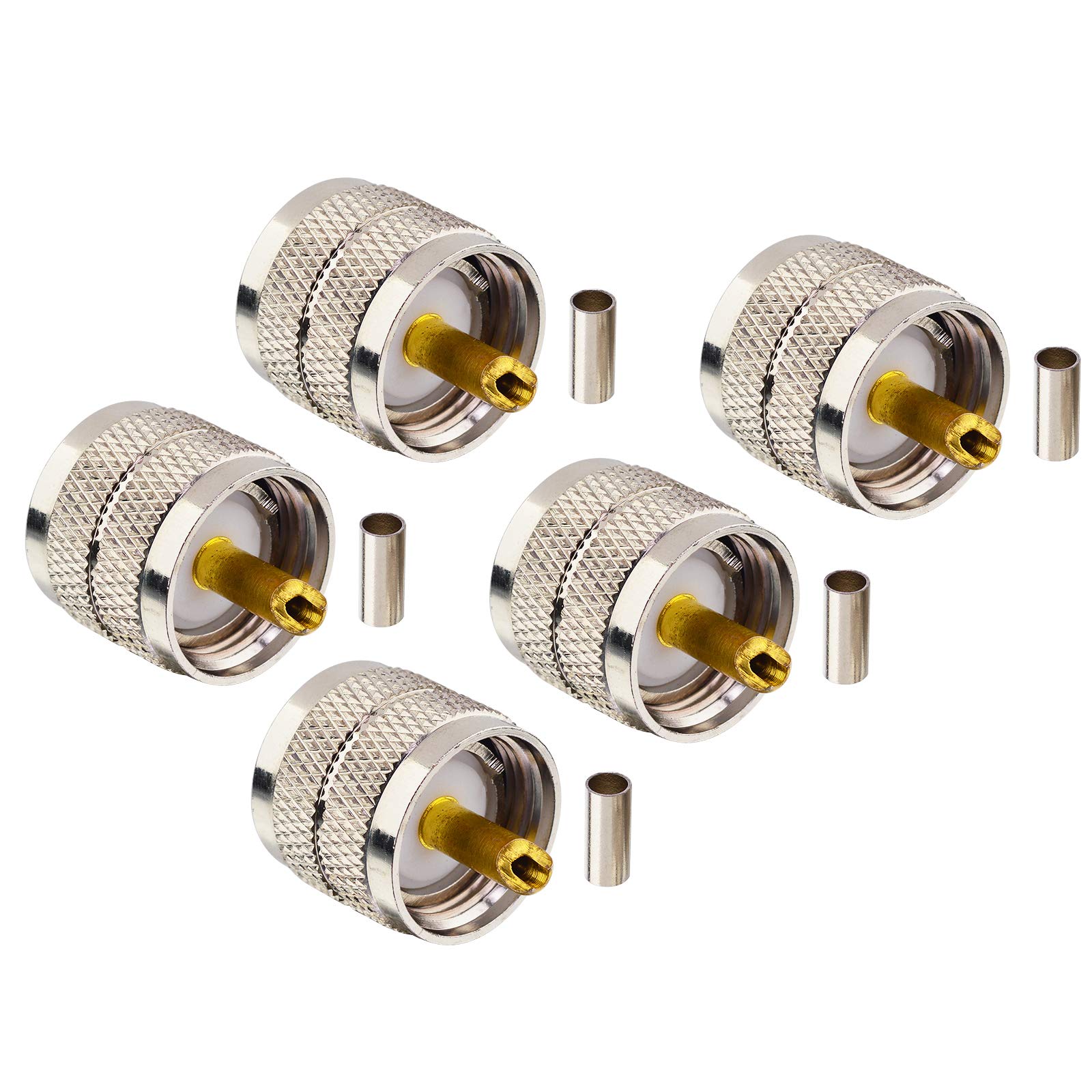 Boobriepl259 Plug Crimp Coax Connector Pl 259 Uhf Male Plug ...