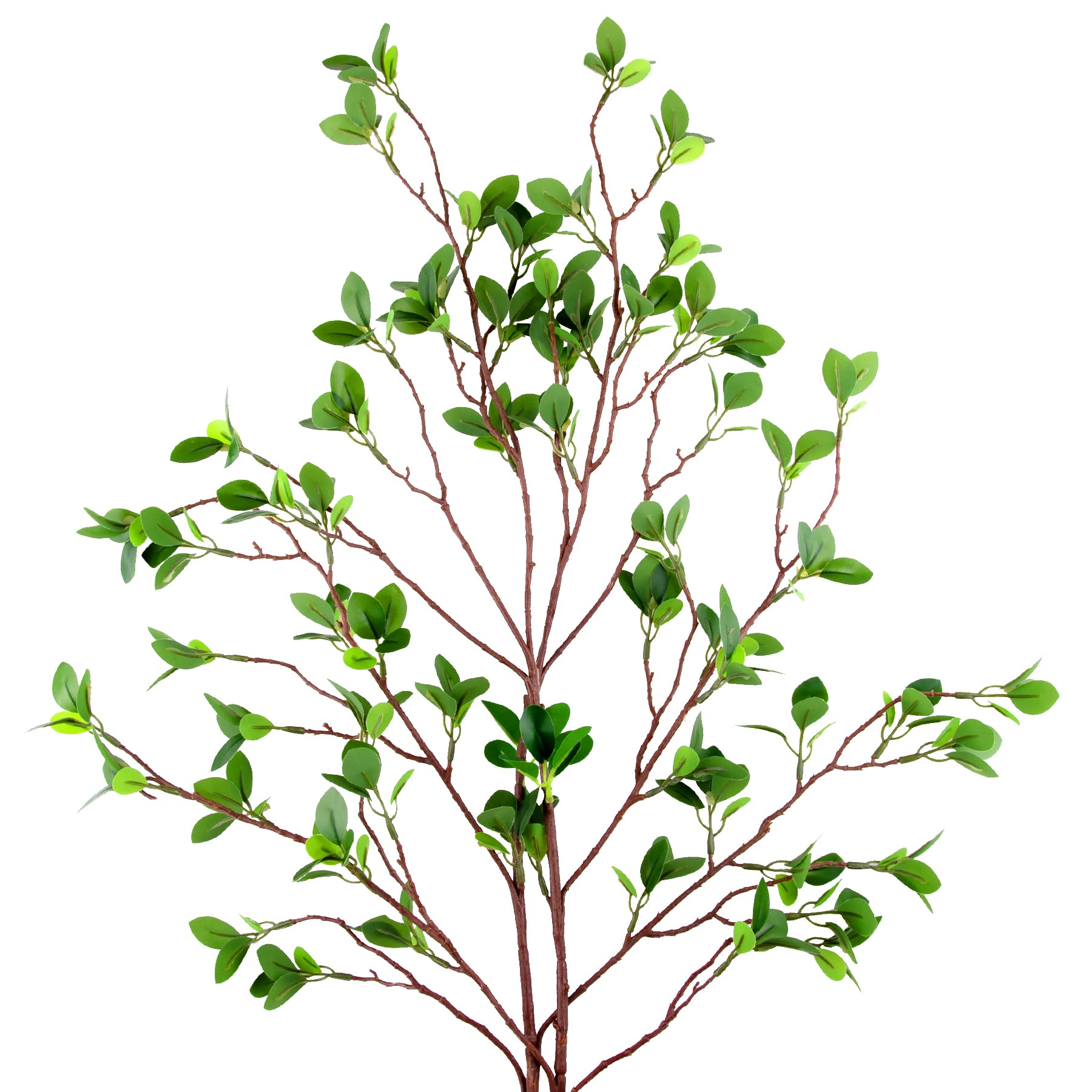 AUSTOR 45" Artificial Greenery Stems Faux Ficus Branches Leaf Stem Faux Eucalytus Branches Fake Green Bushes Shrubs Ficus Twig Stems for Vase Filler Home Wedding Office Decor (2 Packs)