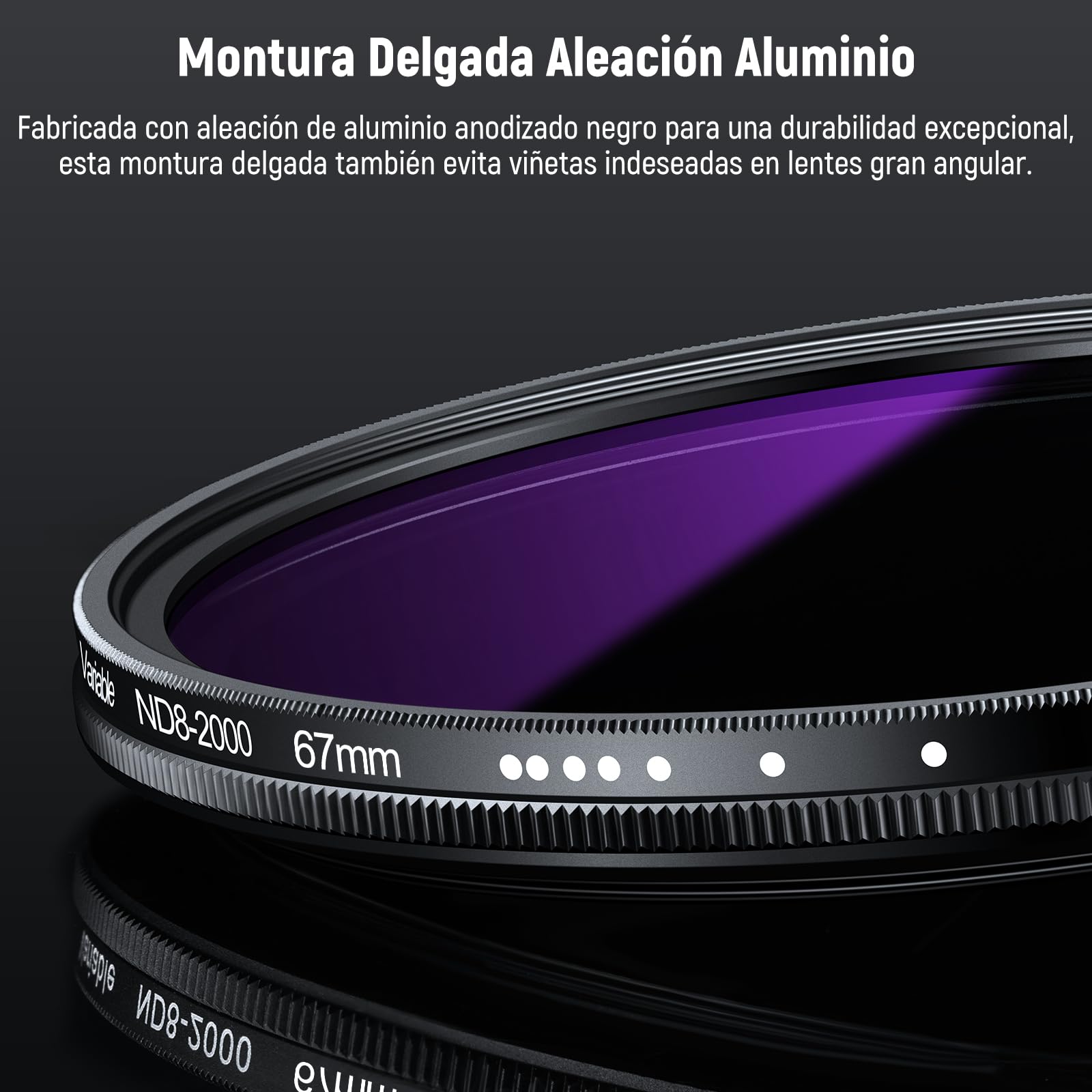 NEEWER 67mm Filtro ND Variable (ND8-2000), True Color & Pasos Duros, Filtro Lente Densidad Neutra Limitada de 3 a 11 Pasos para Cámaras DSLR sin Espejo, Cristal Óptico Multicapa, Marco Alumnio