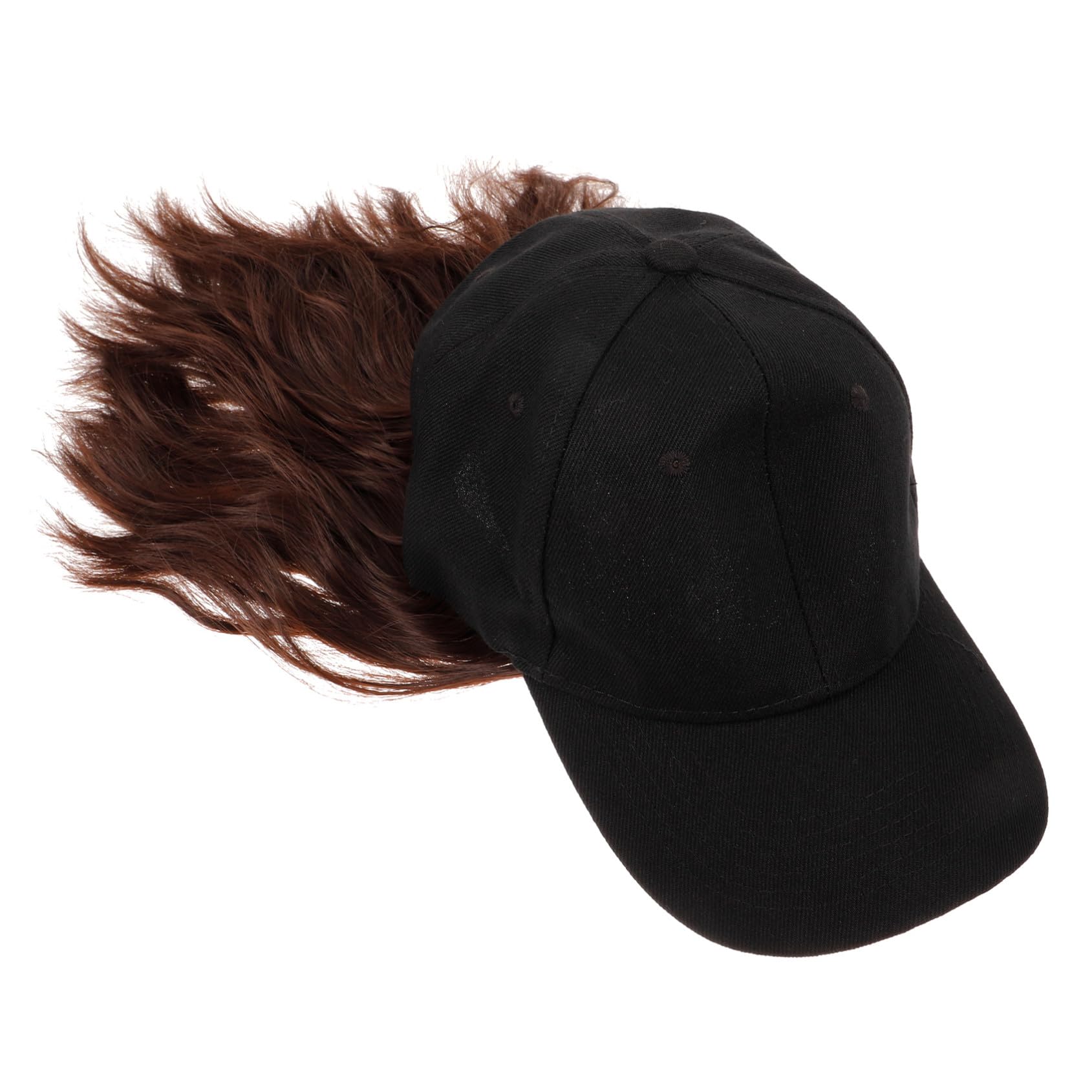 Peluca de Fibra Resistente al Calor con Gorra de Béisbol para Mujer Ligera y Cómoda Cabello Rizado Sintético para Fiestas Temáticas Deportivas