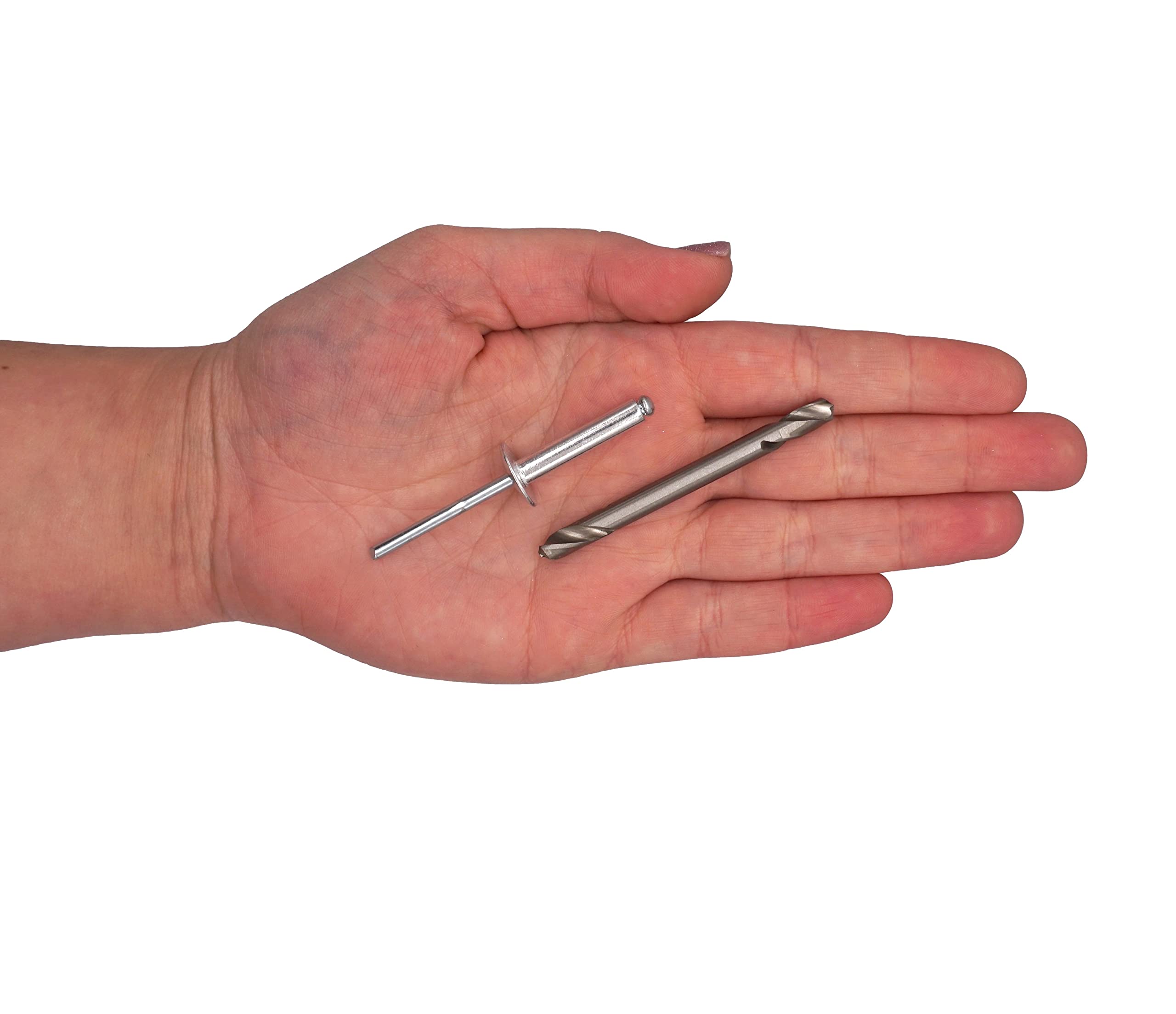 SKIR'CO (300 pièces) Rivets Aveugles à Grande Bride en Aluminium 5,0 x 25 mm, Mandrin en Acier, Foret Inclus