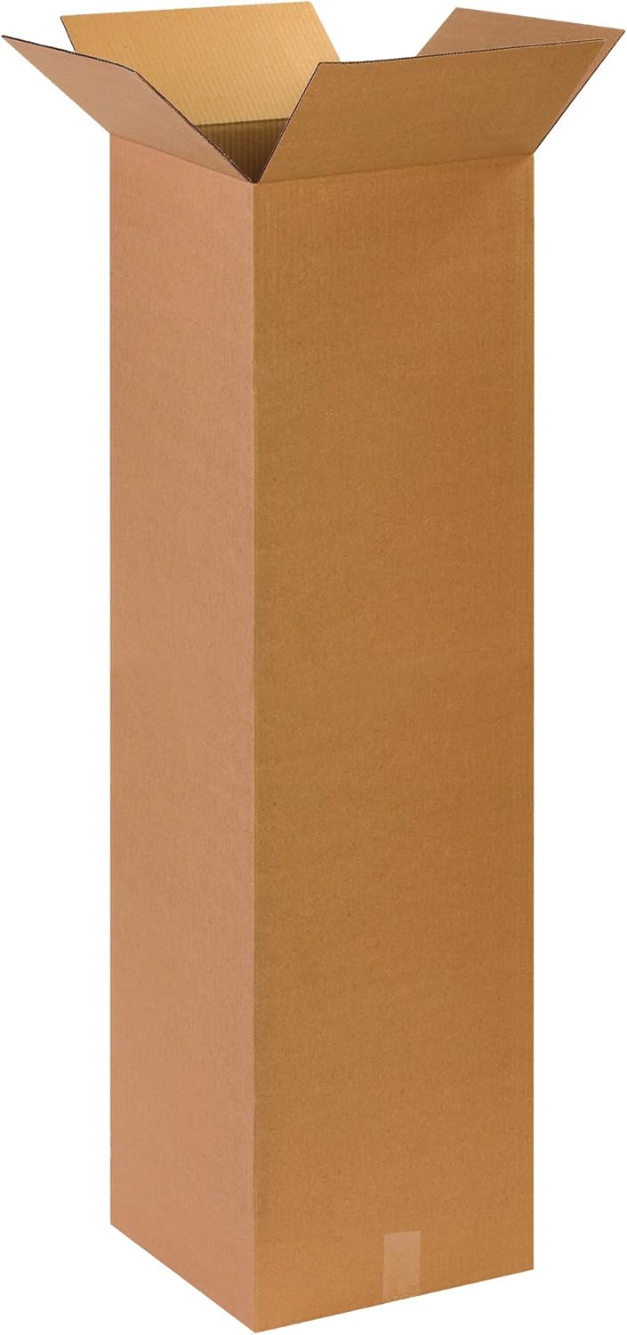 PARTNERS BRAND 14 x 14 x 48 Corrugated Cardboard Boxes, Tall 14"L x 14"W x 48"H, Pack of 10 | Shipping, Packaging, Moving, Storage Box for Home or Business, Strong Wholesale Bulk Boxes