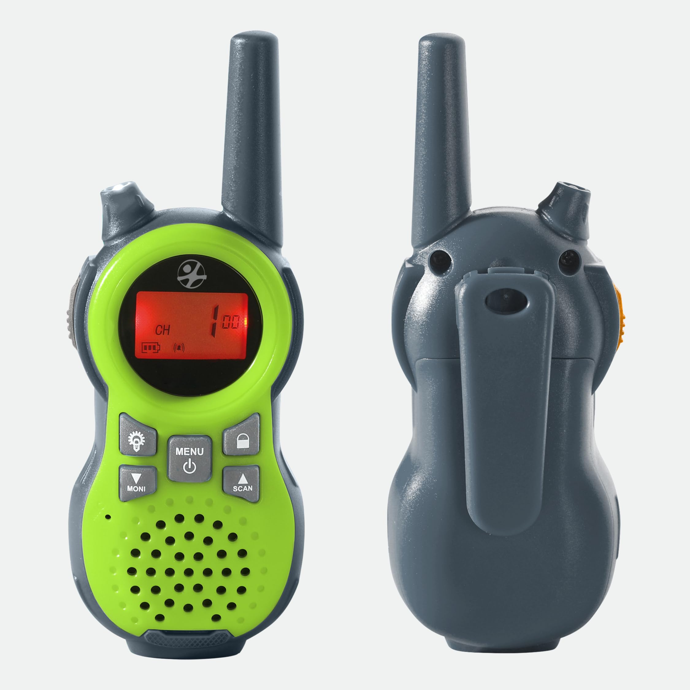 HABA Terra Kids Walkie-Talkie – 5 km Reichweite, 8 Kanäle, 446 MHz, LED-Lampe, Abnehmbarer Gürtelclip, ladbar mit USB-Kabel – 2011895001
