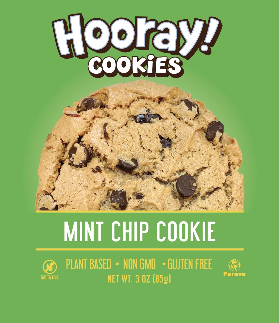 Sun Flour Baking Company's HOORAY! Mint Chocolate Chip Cookie, Vegan, Gluten Free, Non GMO, 3 oz (3oz, Gluten Free Mint Chocolate Chip) 12 Pack