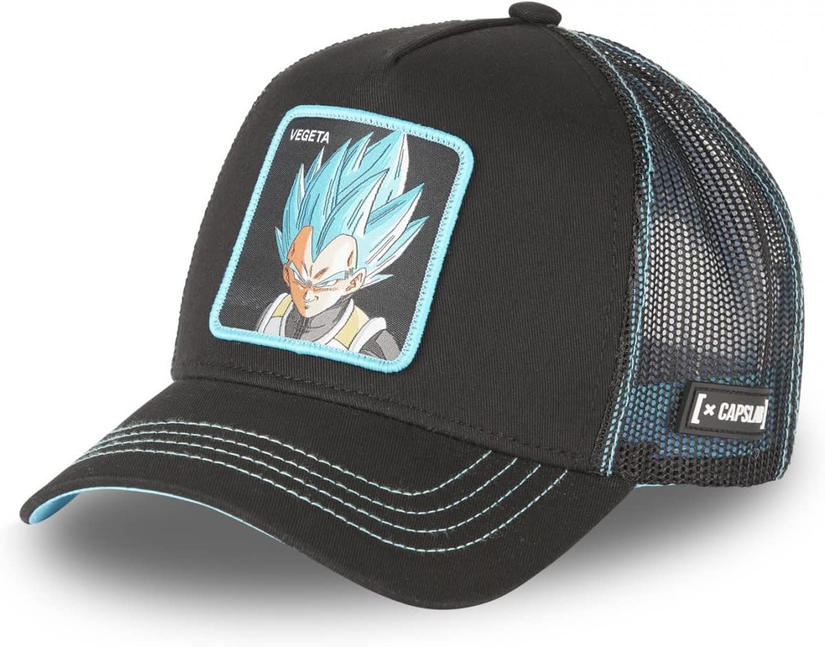 Vegeta Dragon Ball Z Black Turquoise Trucker Cap