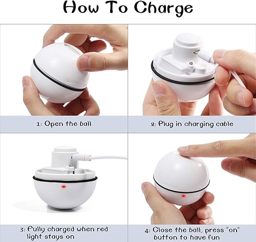 Miniatura 10 de YOFUN - Juguete interactivo inteligente para gatos  Versión más reciente de bola autogiratoria de 360 grados juguete recargable por USB luz LED