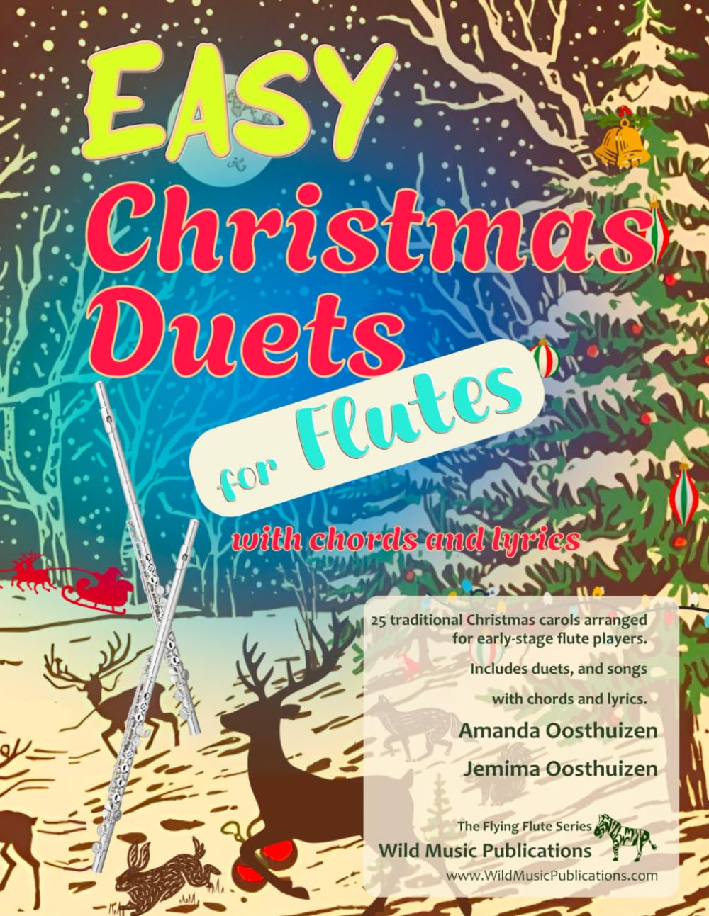 Easy Christmas Duets for Flutes: 25 traditional Christmas Carols arranged for early-stage flute players with chords and lyrics (Flute Duets for Beginners and Improvers)