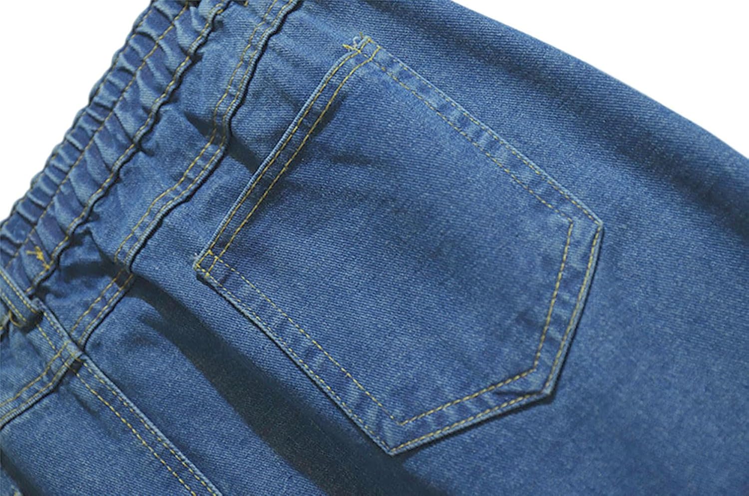 CHARTOU Women's Summer Casual Elastic Waist Pockets Work Midi Denim A Line Skirt - Image 5