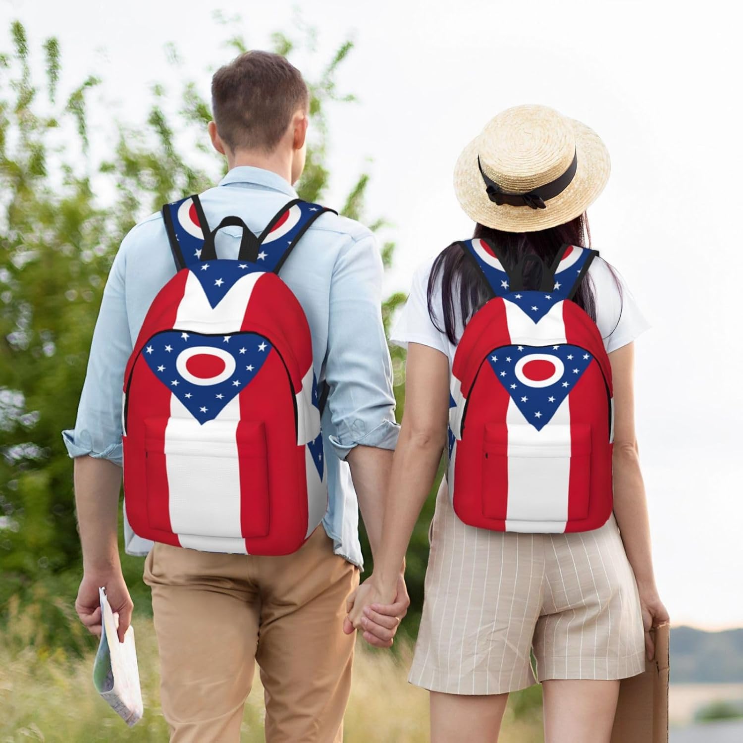 Ohio State Flag print Backpack Travel Backpacks for Women Men College Backpack Computer Bag for Travel