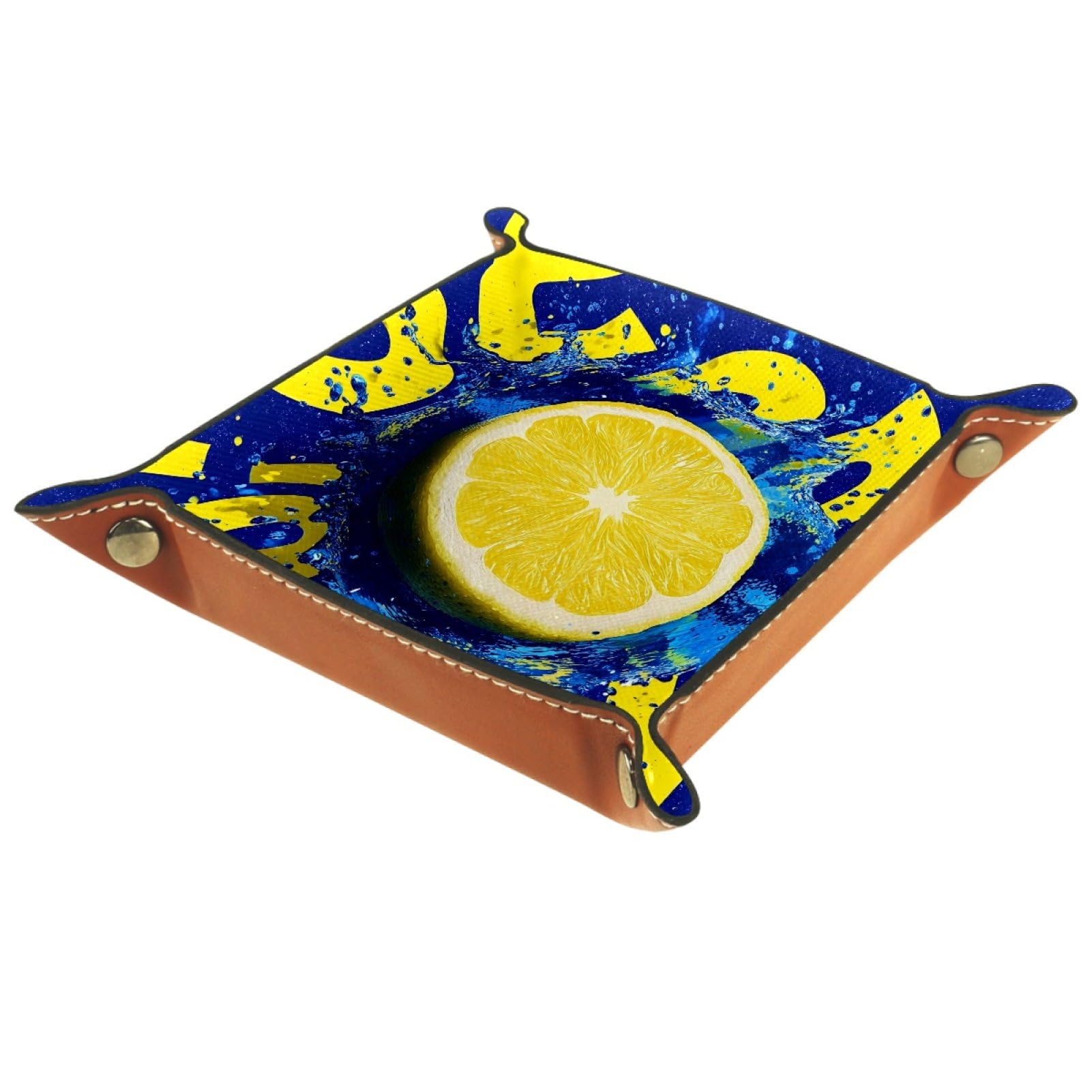 VAPOKF Fresh Lemon Dice Tray, Folding Microfiber Leather Dice Holder for Dungeons and Dragons RPG Dice Gaming D&D and Other Table Games