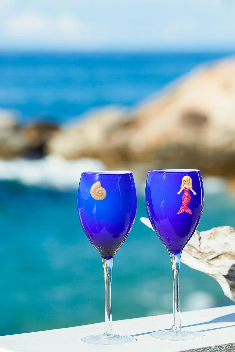 Simply Charmed Mermaid Magnetic Wine Charms and Glass Markers Set of 6 - Great Mermaid Gift for Women