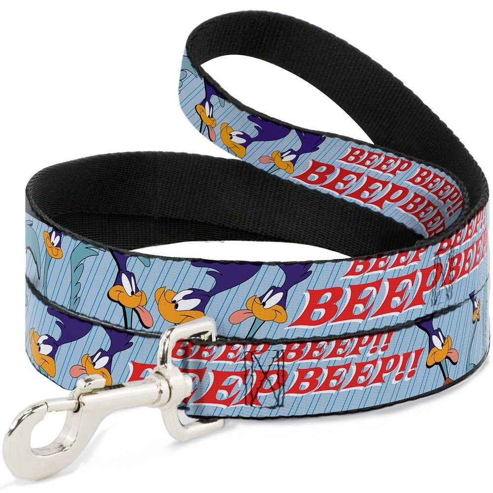 Laisse pour chien Buckle Down 3,8 cm sangle large Meep Meep Baby Blue 4ft