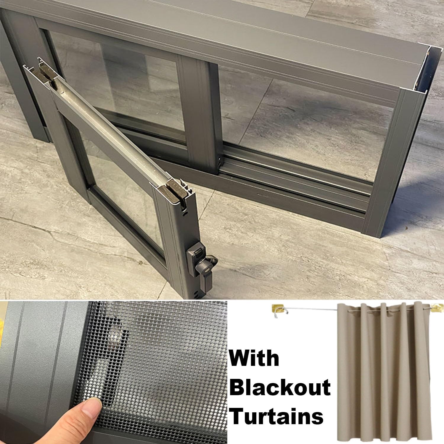 Basement Window Replacement Sliding Windows with Curtains and Screen, 22" 23" 25" 26" 28" 30" 32" 35" 36" 38" 40" Shed Windows, for Houses RVs Playgrounds Barns(White,31x17”)