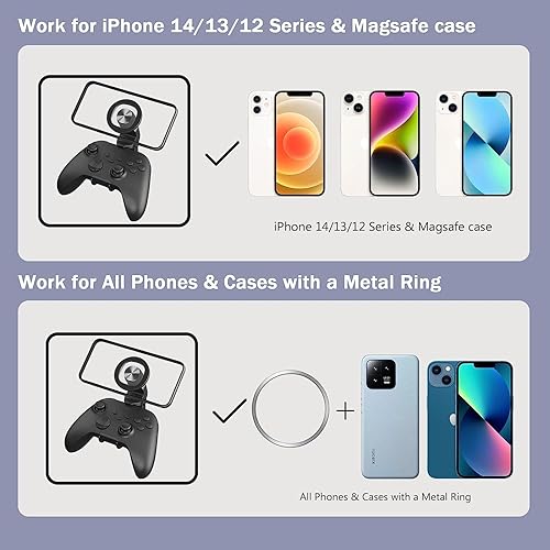 Miniatura 6 de Controller Phone Holder -Gamepad Clamp MagSafe Gaming Phone Mount Compatible with Xbox One,Xbox Series Controllers, Android, Mobile Phones
