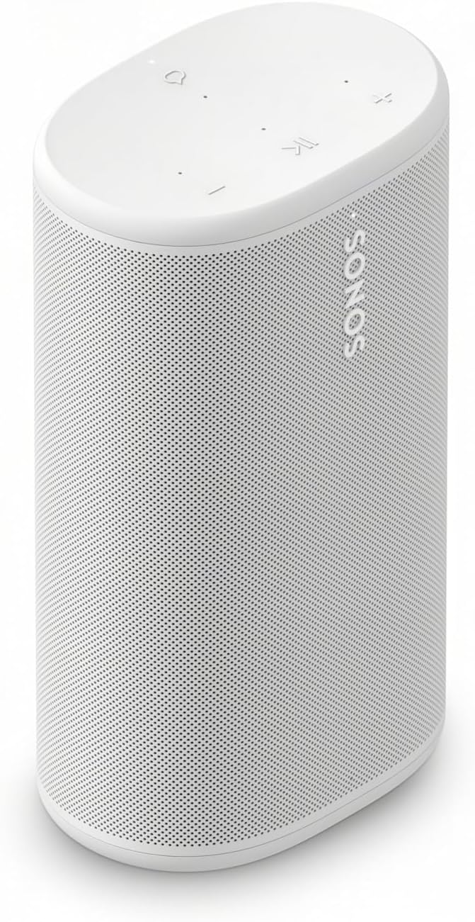 Sonos Play - Portable Bluetooth Speaker with WiFi, Alexa, 24-Hour Battery Life, Charging Base - White