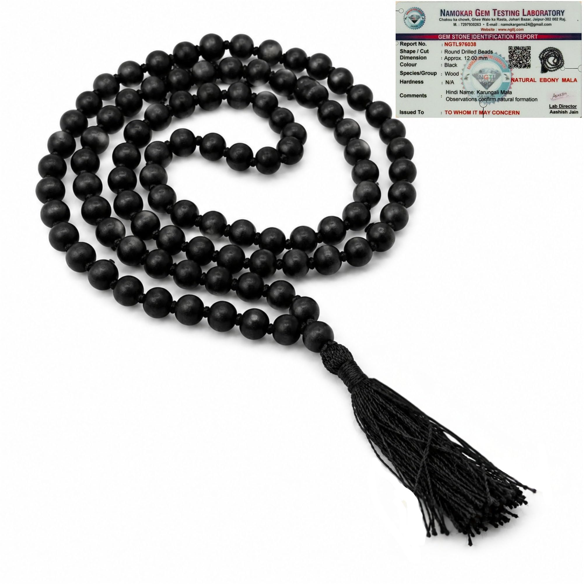Certified Original Black Ebony Wood Mala-Natural Karungali Mala, Karukali Malai for Men & Women Pooja Supplies (108+1Beads, 6mm/8mm/10mm/12mm, Black)-Authentic Ebony Mala for Jaap and Meditation-image-30