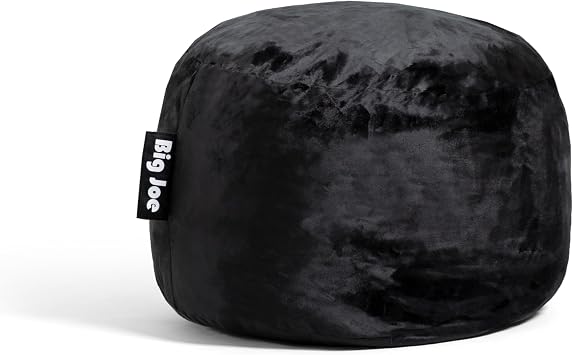 Big Joe Fuf 2.5Ft Foam Filled Bean Bag Chair, Black Plush, Soft Polyester, 2.5 foot