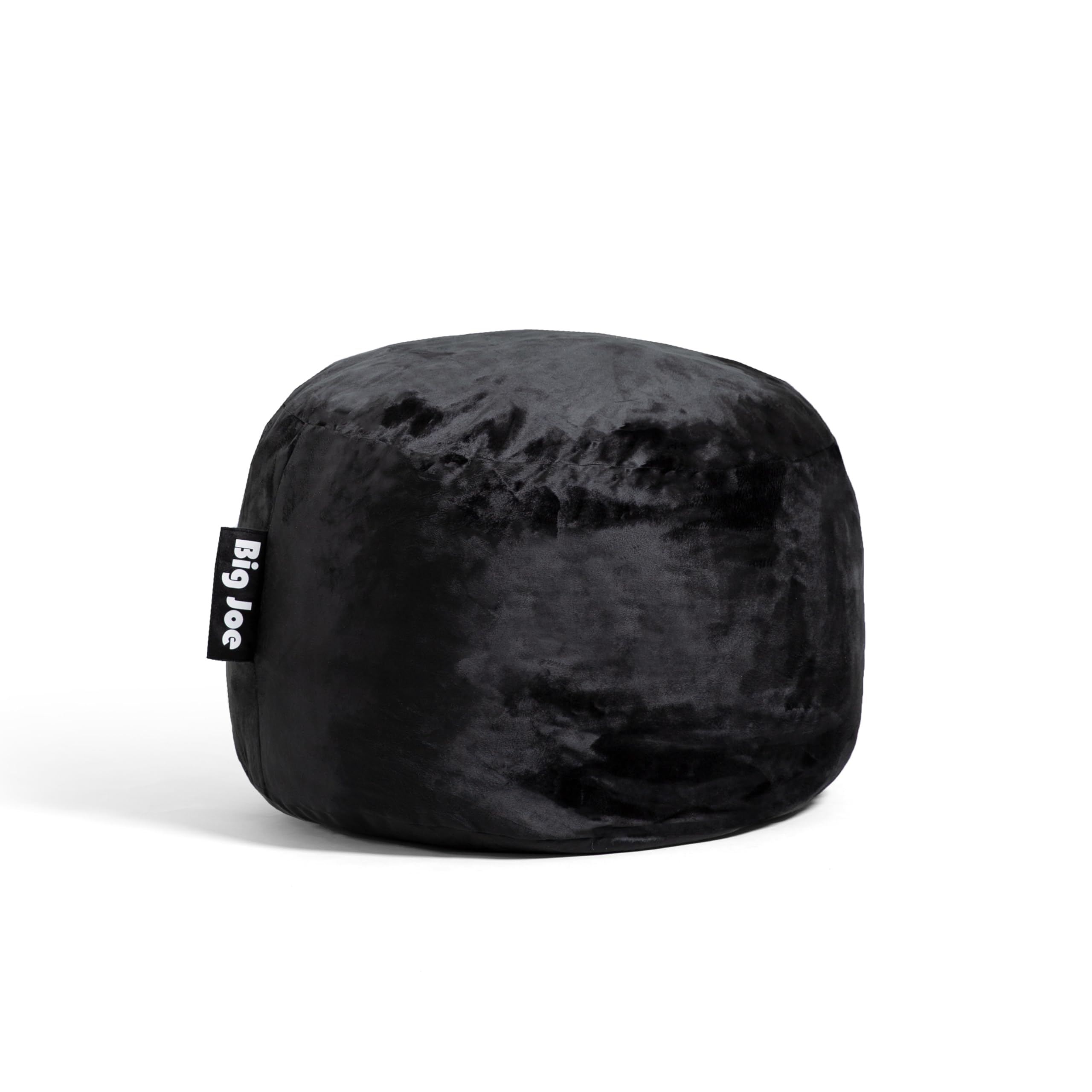 Big Joe Fuf Small Foam Filled Bean Bag Chair, Black Plush, Soft Polyester, 2 feet