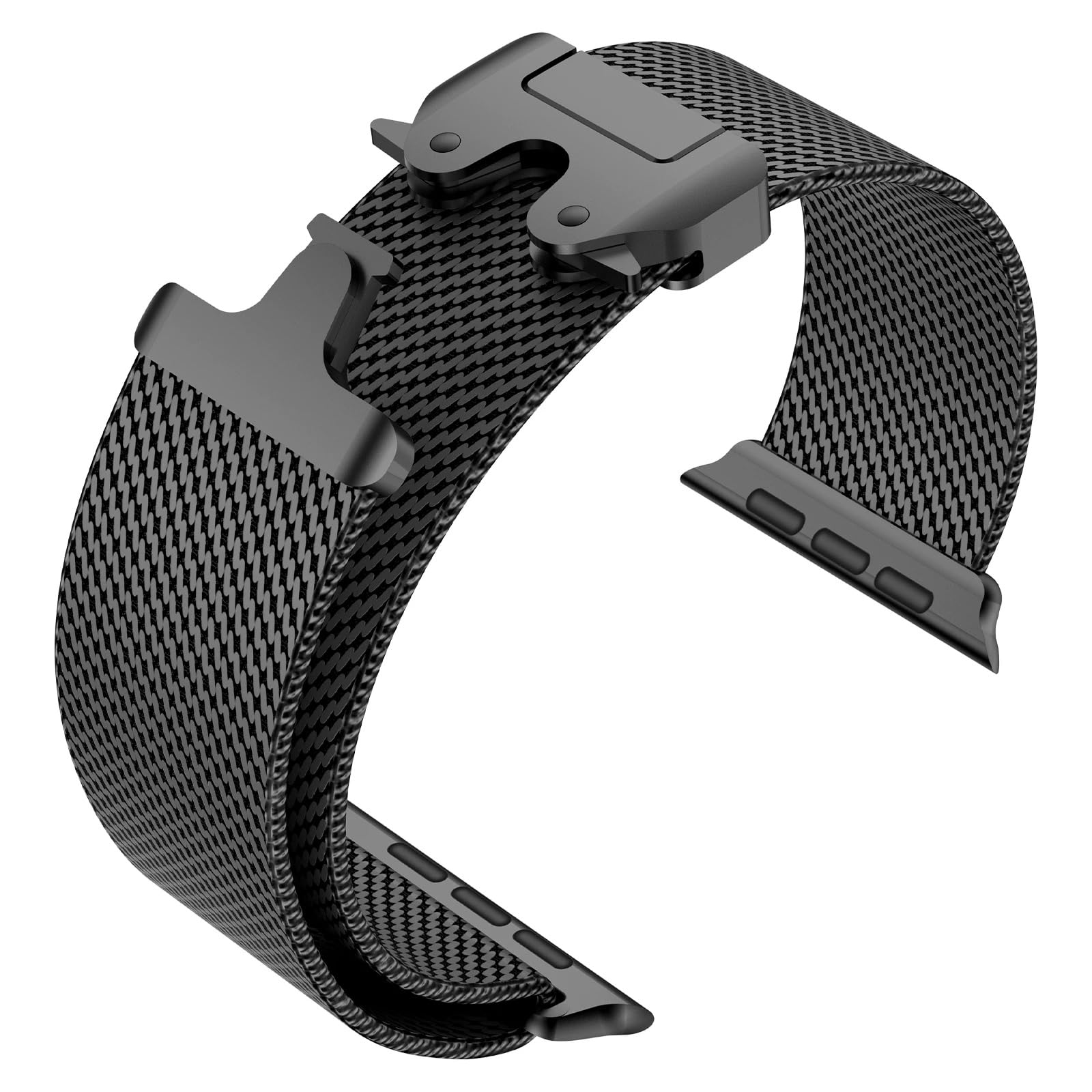 SRena MLNS cinturino per cinturino apple watch 49mm 46mm 45mm 44mm 42mm ultra 2 apple watch cinturino series 10 9 8 7 6 5 4 3 2 1 milanese originale acciaio in colore Titanio Nero