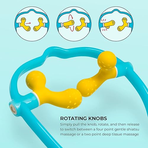 Miniatura 4 de Lindo Masajeador de cuello Shiatsu perillas ajustables para shiatsu suave de cuatro puntos o masaje de tejido profundo de dos puntos