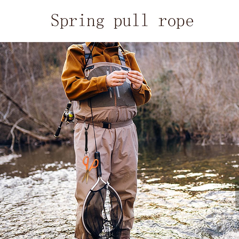 Spirales Retráctil de Seguridad Llavero Elástico Cordón de Pesca Robusto Anti-Pérdida para Llaves Cuerdas Extensibles para Canotaje, Kayak