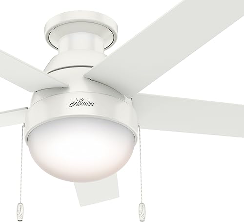 Miniatura 2 de Hunter Ventilador de techo contemporáneo de 46 pulgadas con luz en bronce Premier (renovado) (blanco frío)