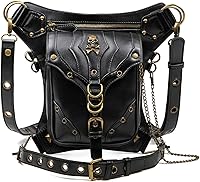Vista 11 de Qianmome Gothic Steampunk - Riñonera de piel para viaje, bolso de viaje, bolso de pierna, bolso de hombro unisex, M