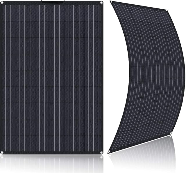 ETFE 100Watt Flexible Solar Panel 12 Volt Ultra Lightweight Semi-Flexible Campervan Solar Panels With Mc4 Connectors for Motorhome, Caravan, Camper, Boats, Roofs, Uneven Surfaces