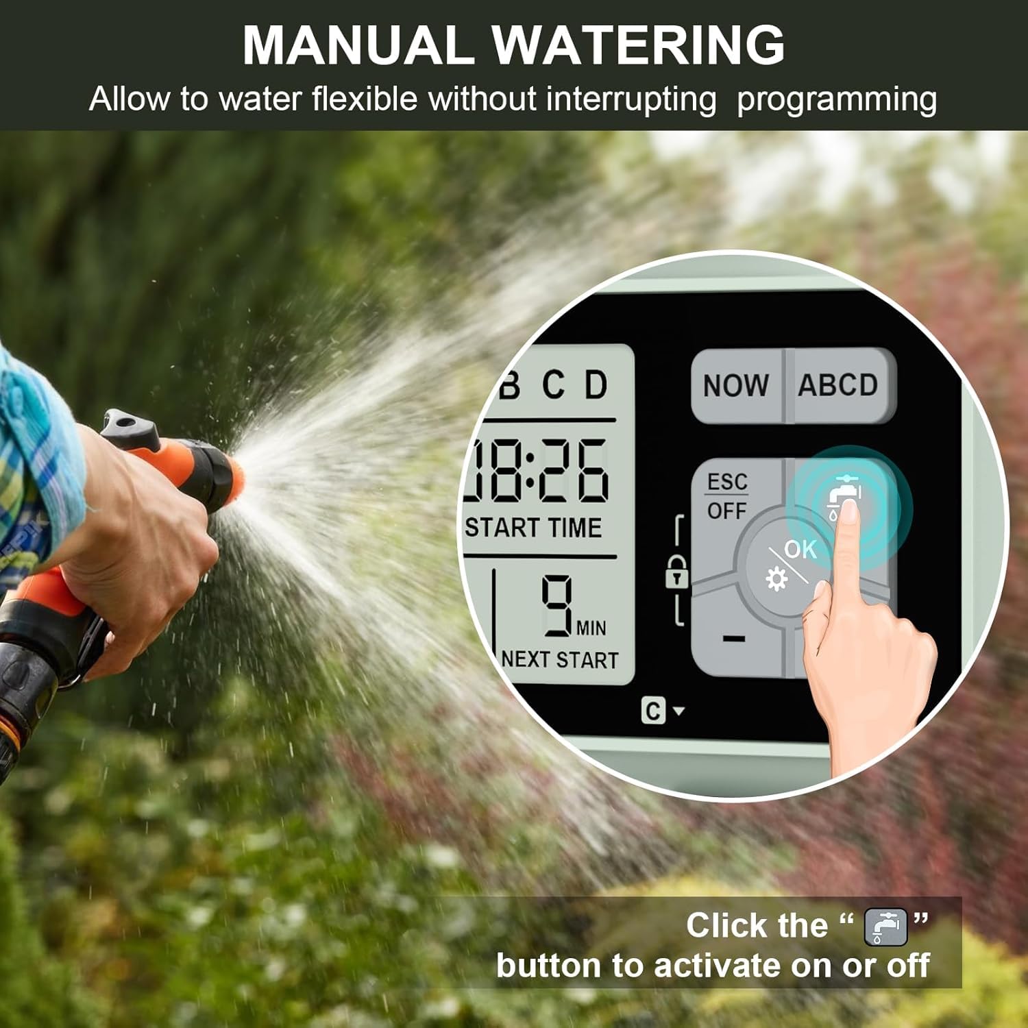 Johgee 4 Zone Water Timer with Brass Inlet for Irrigation Sprinkler Timer 4 Outlet, Garden Hose Timers - Image 3