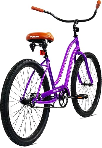 Miniatura 58 de Tracer ACE - Bicicleta crucero de playa de una sola velocidad de 26 pulgadas con freno de posavasos para hombres y mujeres, varios colores verde