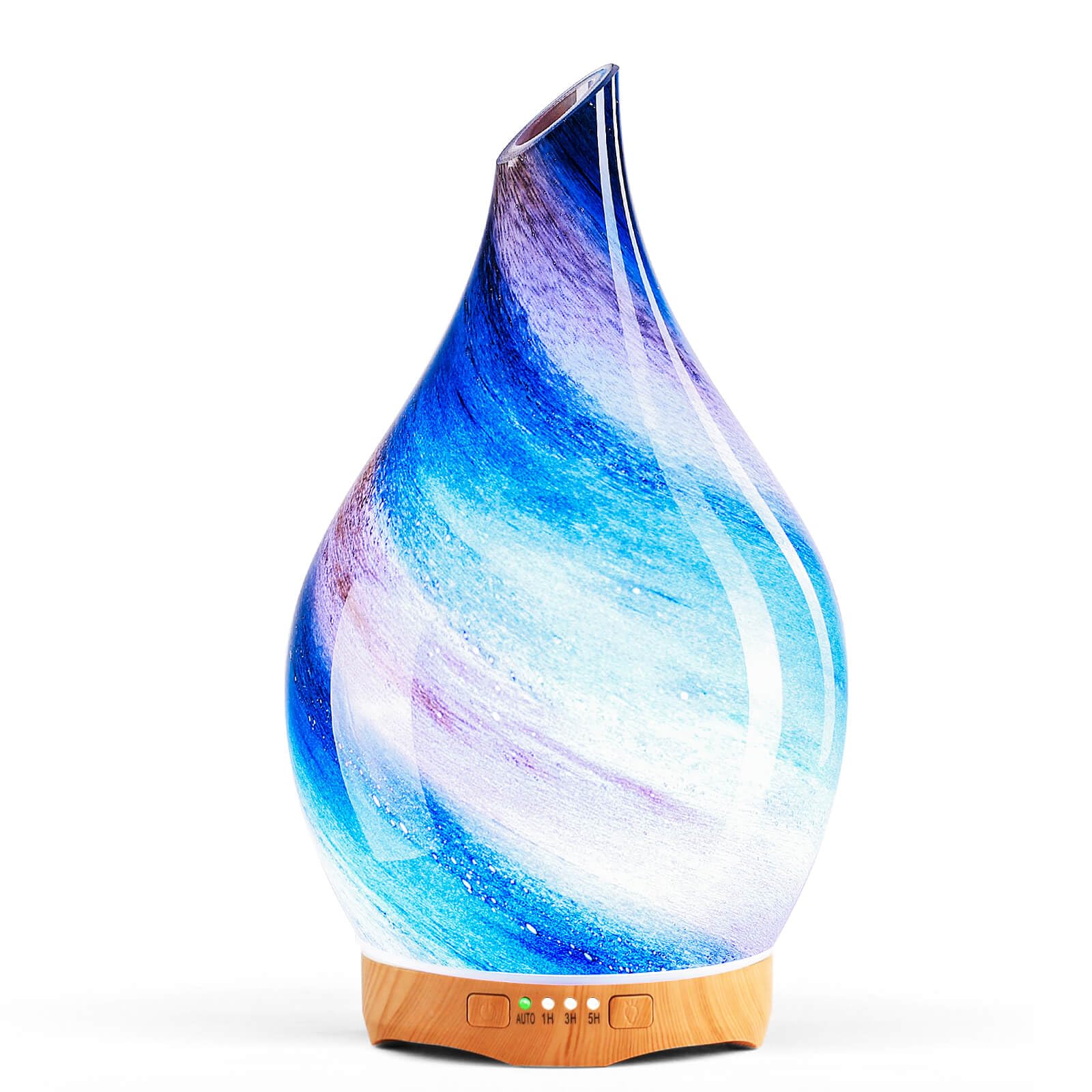 Porseme 280ml Essential Oil Diffuser Glass Color Changing Aroma Air Diffusers Aromatherapy Ultrasonic Cool Mist Humidifier 7 Running Hours Waterless