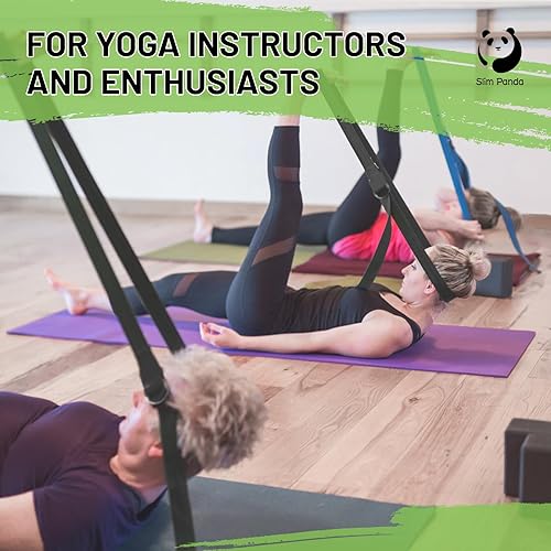 Miniatura 7 de Correa de yoga Slim Panda para estiramiento, Correa de yoga de algodón con hebilla ajustable en forma de D, Correa de yoga no elástica para pilates,