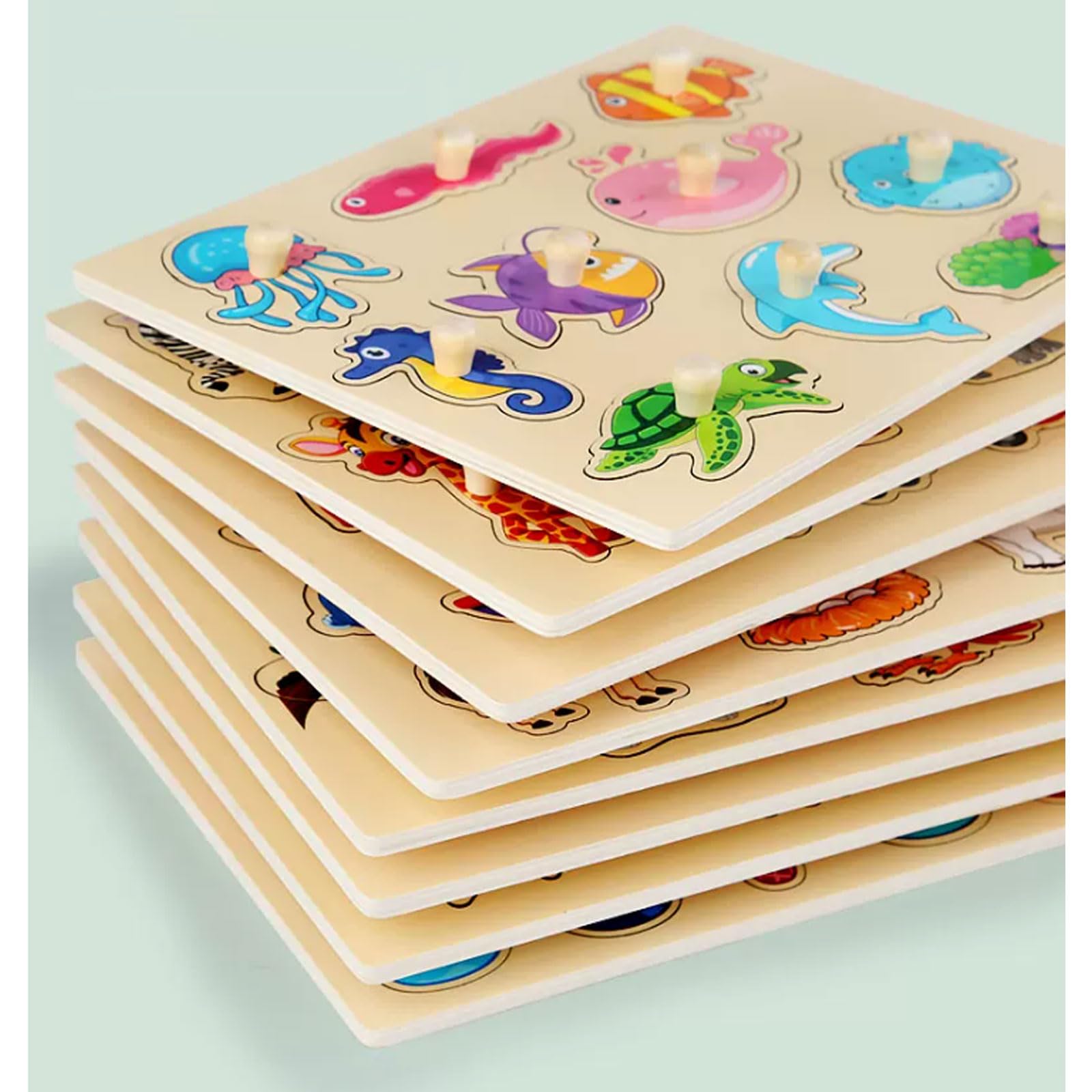 Puzzle Montessori en Bois avec Boutons