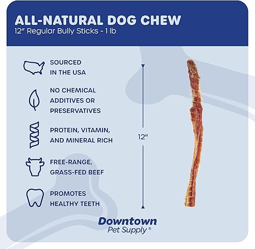 Miniatura 10 de Downtown Pet Supply 6  12 Bully Sticks - Dog Dental Treats  Rawhide-Free Dog Chews - Odorless Dog Treats with Protein Vitamins  Minerals - USA Beef