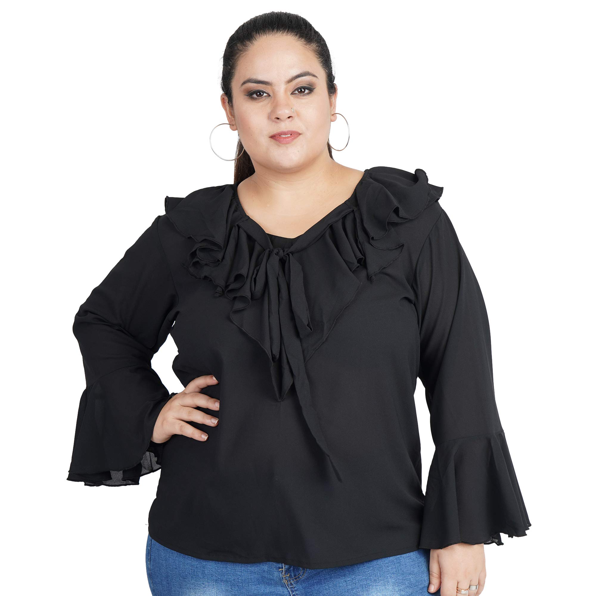 indietoga Women's Plus Size Georgette Casual Tops-picture-47