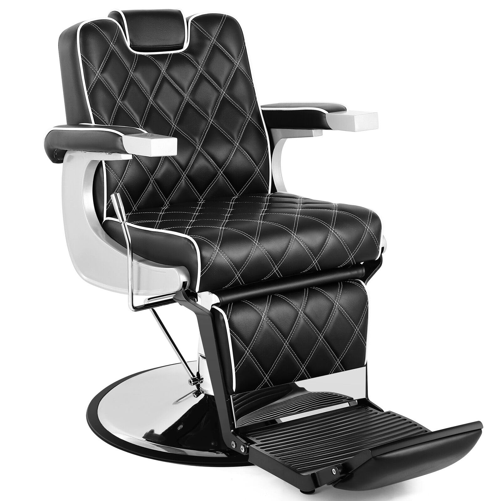 Artist hand All Purpose Barber Chair Wide Backrest Reclining Salon Chair for Hair Stylist Tattoo Chair Makeup Chair for Salon Equipment (Black)