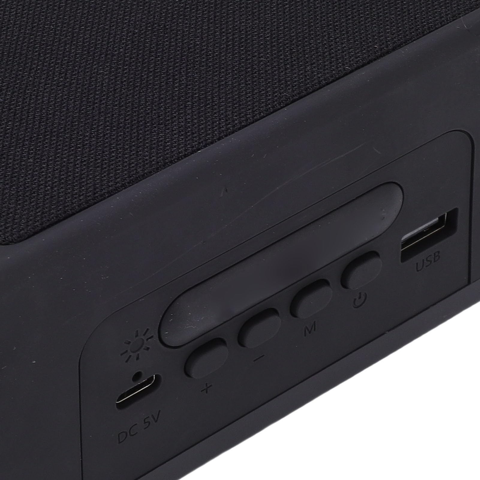 Sveglia Digitale Altoparlante Bluetooth con Caricabatterie Wireless da 10 W, Display LED da 5 Pollici, Radio FM, Microfono Integrato per Comodino