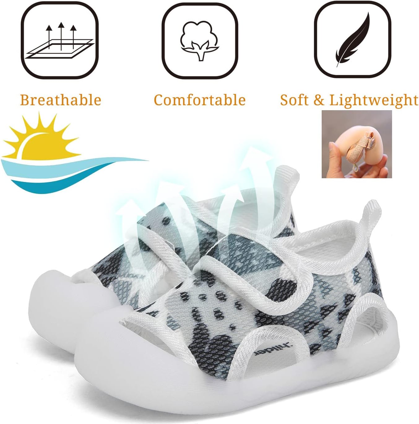 Baby Girls Boys Summer Sandals Soft Comfortable Sole Flats Shoes Newborn Toddler Soft Non-slip Sole First Walker Crib Shoes - Image 3