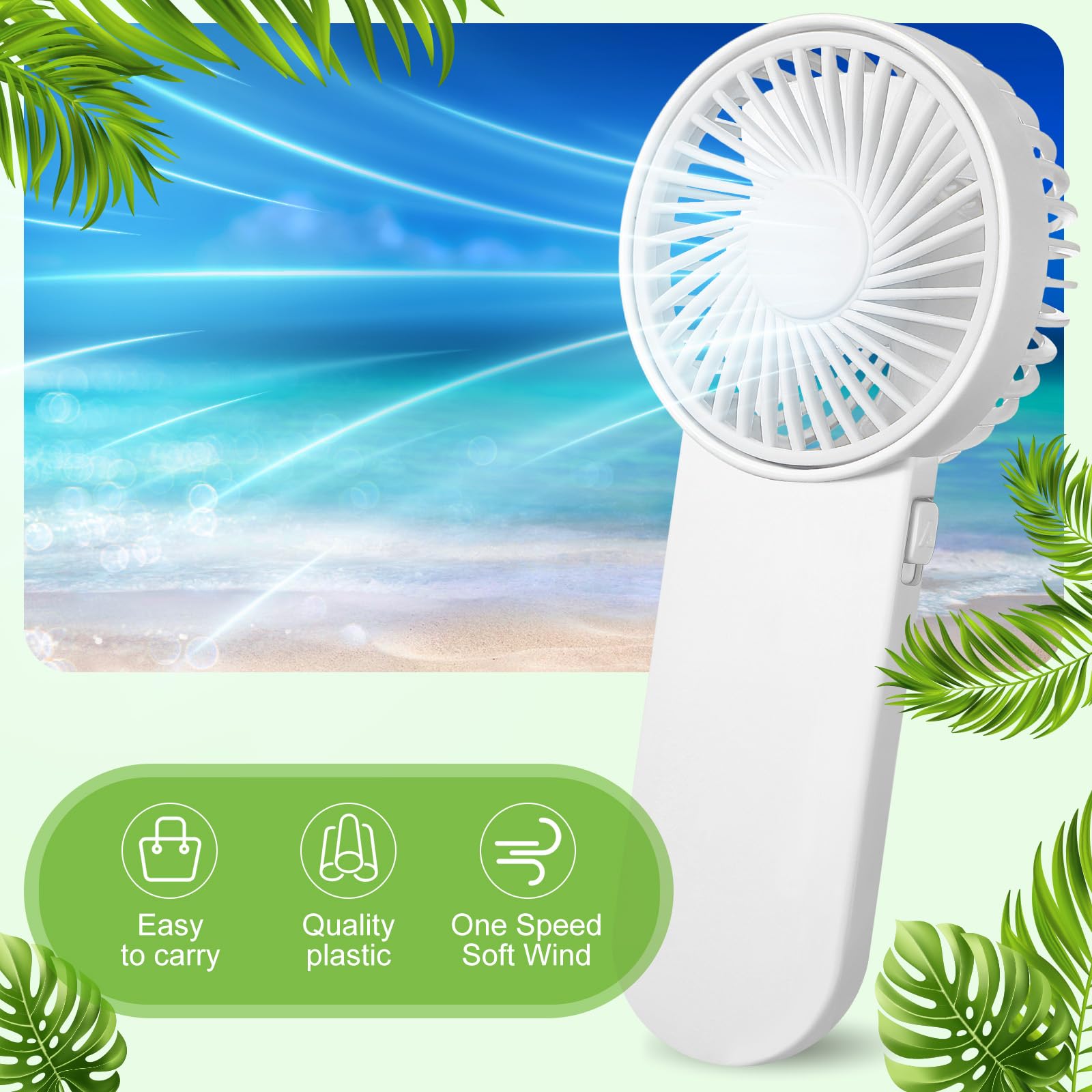 Sumind 20 ventiladores portátiles personales pequeños a granel de 1 velocidad eléctrico lindo alimentado por pilas para maquillaje de pestañas de cuello, mujeres, hombres, viajes, camping, interior y