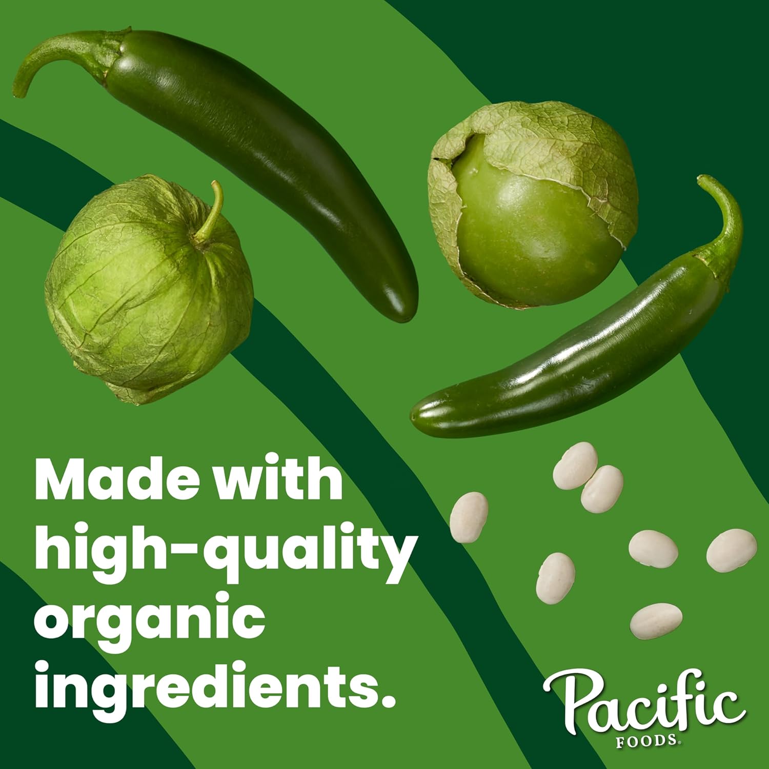 Pacific Foods Organic White Bean Verde, Chili, Plant Based, Dairy Free, 16.5 Ounces (Pack Of 12)